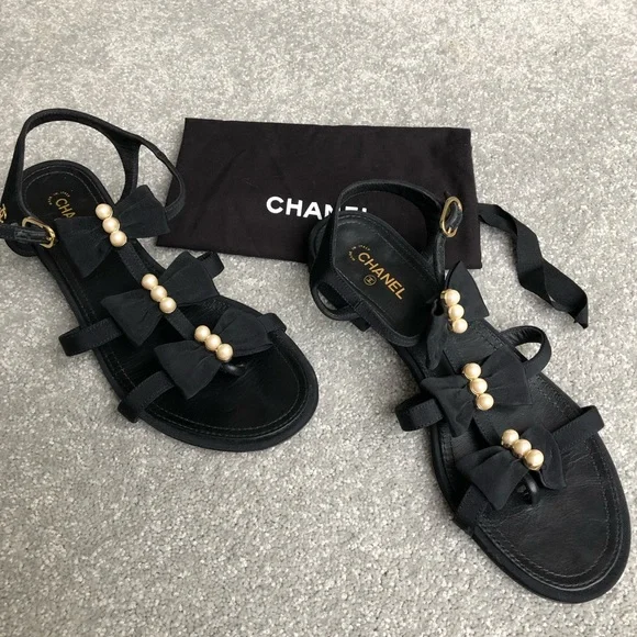 Chanel sandals / Size EU 38 / with dust bag. Authentic - Picture 4 of 7